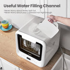 COMFEE' Portable Countertop Dishwasher, 5L Built-In Water Tank, 6 Programs, White - CDC17P0AWB