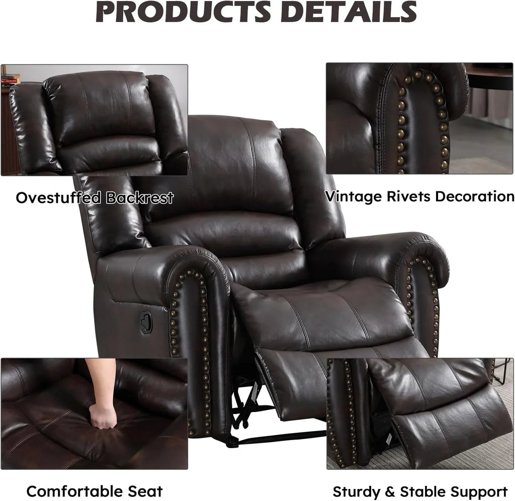 CANMOV Manual Recliner Chair, Nut Brown