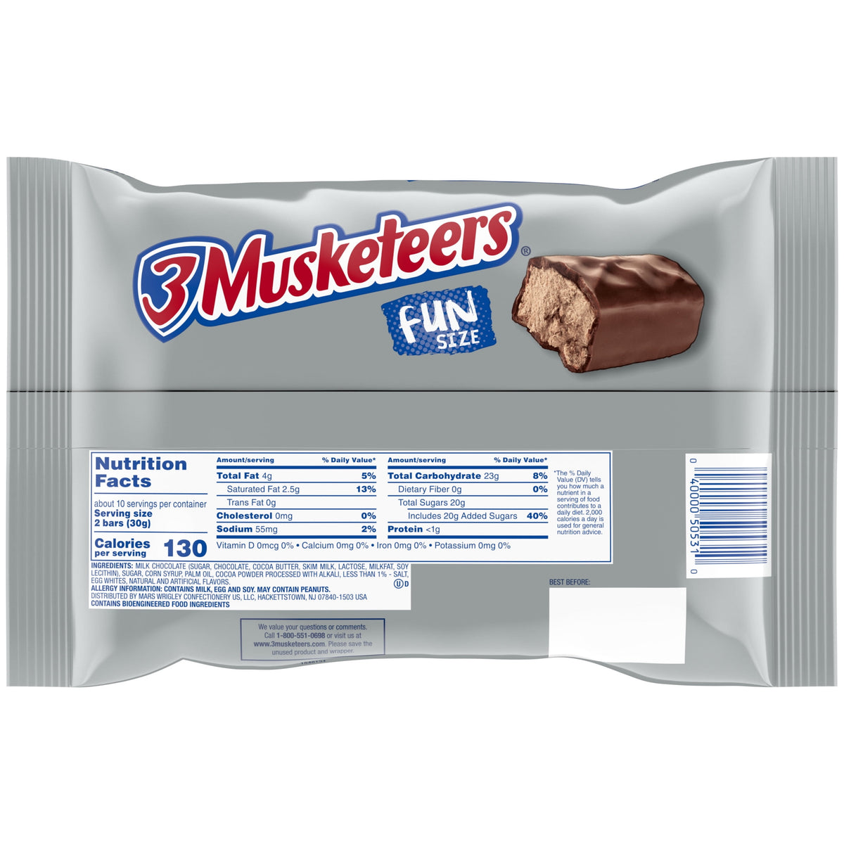 3 Musketeers Fun Size Chocolate Candy Bars - 10.48 oz Bag