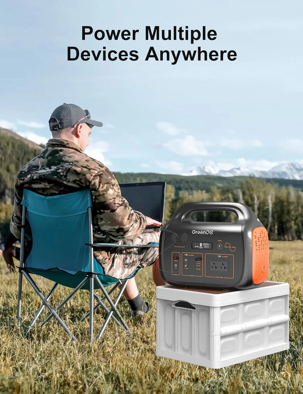 GreenOE Portable Power Station 1000W 1024Wh With 100W Solar Panel