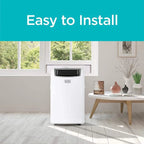 BLACK+DECKER Portable Air Conditioner With Heat And Remote Control, 14,000 BTU, White