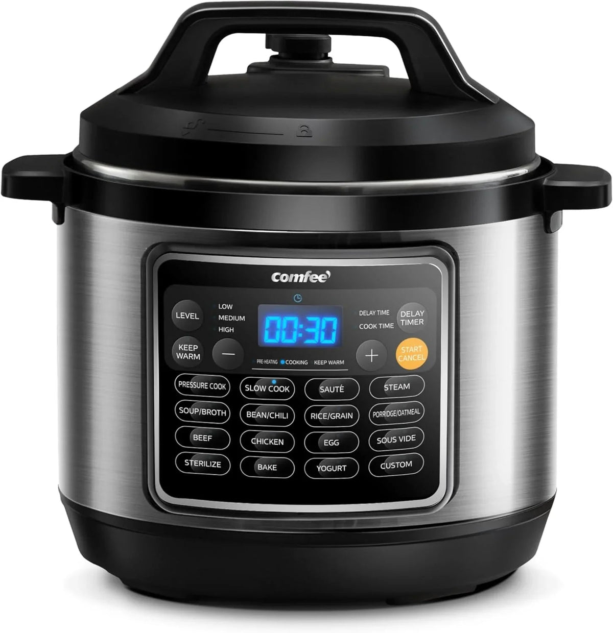 COMFEE 16-in-1 Electric Pressure Cooker, 8 Quarts, Black