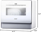 COMFEE' Portable Countertop Dishwasher, 5L Built-In Water Tank, 6 Programs, White - CDC17P0AWB