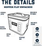 YETI Hopper Flip 12 Portable Soft Cooler, Charcoal, 15 lbs Capacity - Zipper