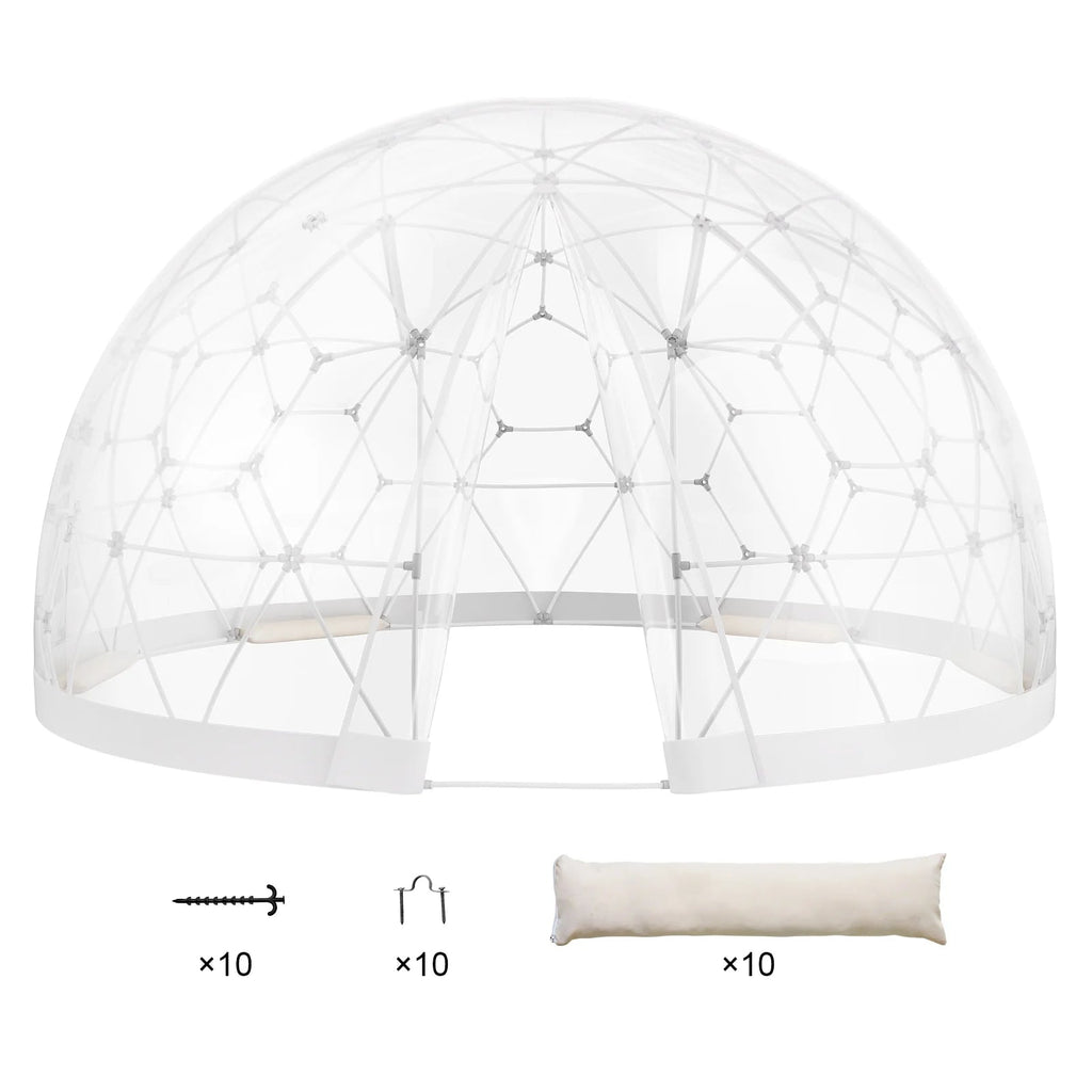 KFFKFF Outdoor Dome Tent, 9.5 Ft Clear PVC - GB-DOME-9.5