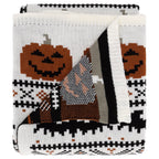 My Texas House Halloween Pumpkins and Bats Cotton Knit Throw, Multicolor, 50" x 60"