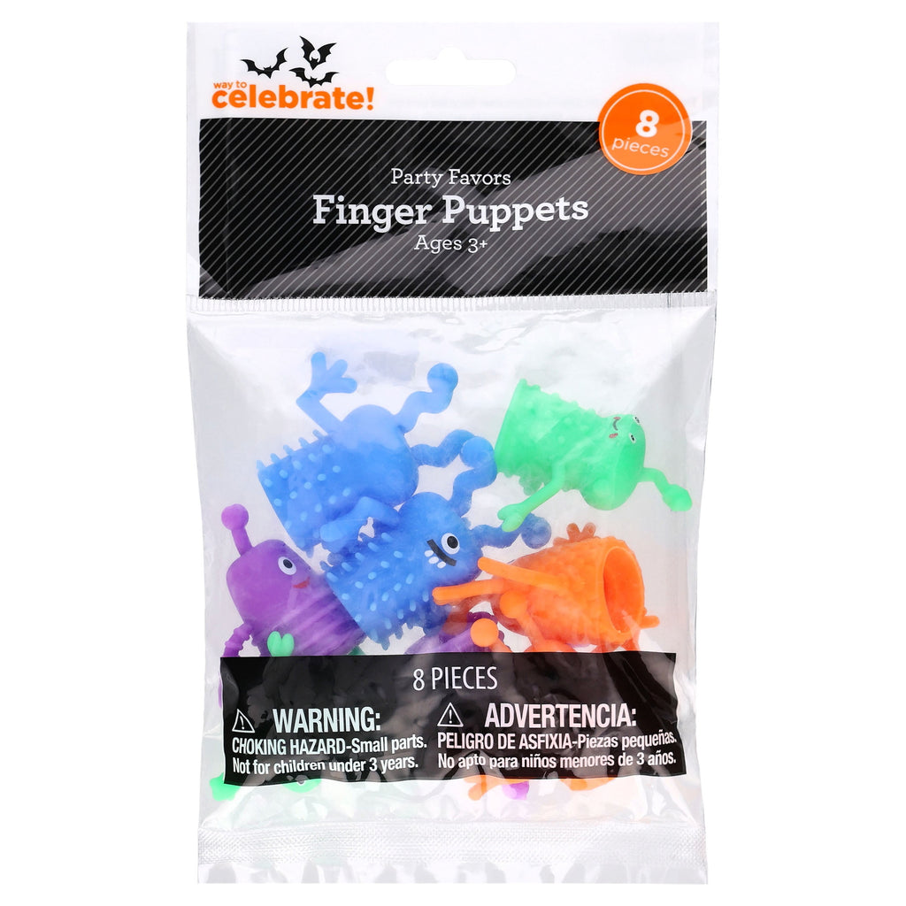 Finger Puppets Party Favors, Multicolor, 8 Count, Halloween by Way To Celebrate