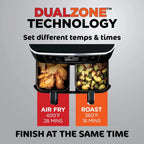 Ninja Foodi 10 QT 6-in-1 DualZone Smart XL Air Fryer, 2 Independent 5 QT Baskets, Grey - DZ550