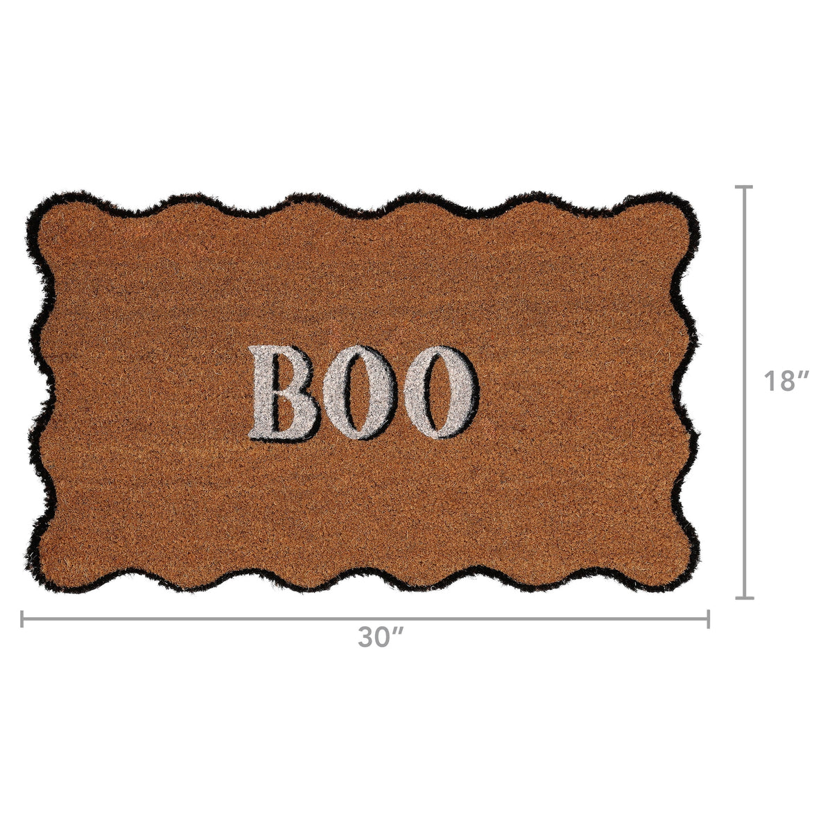 My Texas House Halloween Multicolor Scallop Boo Outdoor Coir Doormat, 18" x 30"