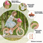 Glerc Girls' Kids' Bike, 12 inch, Pink, Ages 2-4 Years - Little Molly