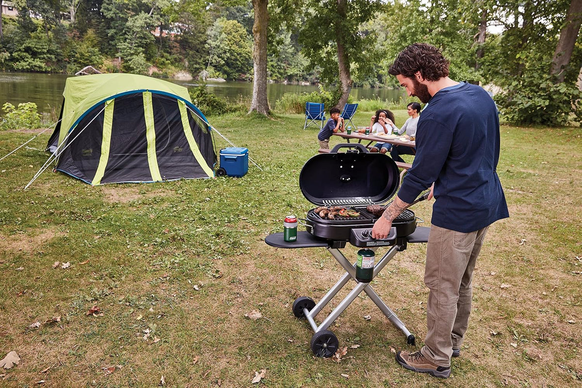 RoadTrip 285 Portable Stand-Up Propane Grill - 3 Adjustable Burners