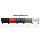 Husky Mobile Workbench With 9 Drawers, Hardwood Top And Power Connection, 117 cm W x 62 cm D - High-Gloss Black