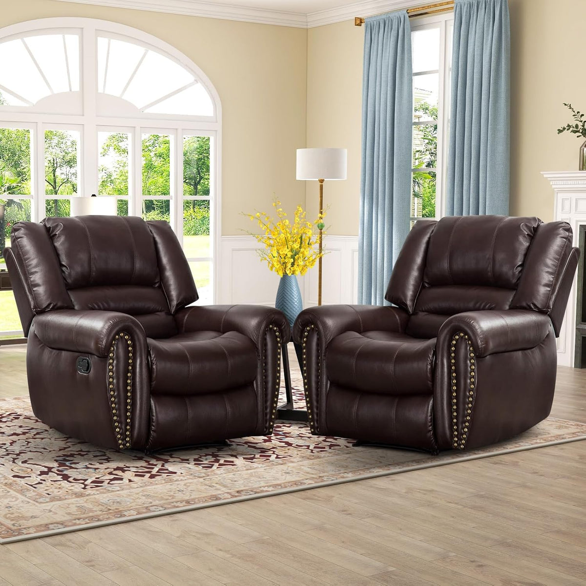 CANMOV Manual Recliner Chair, Nut Brown