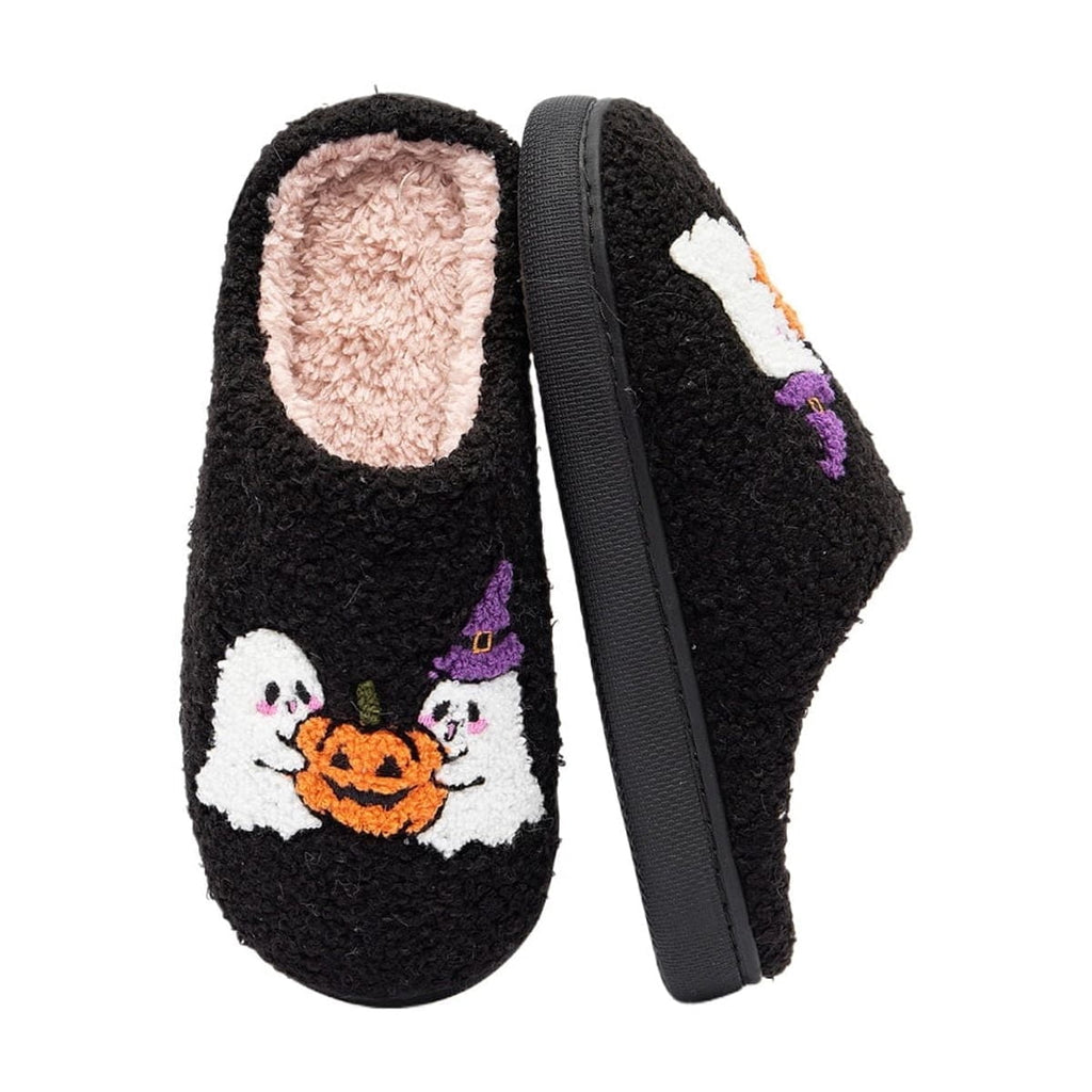 BERANMEY Halloween Slippers for Women Perfect Soft Plush Comfy Warm Slip-On Cute Womens Slippers Indoor Fluffy House Slippers for Women and Men Non-slip Fuzzy Flat Slides
