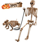 Ayieyill 5.4ft Halloween Skeleton Decorations, Weathered Posable Skeleton Decor for Halloween Decorations Outdoor Indoor