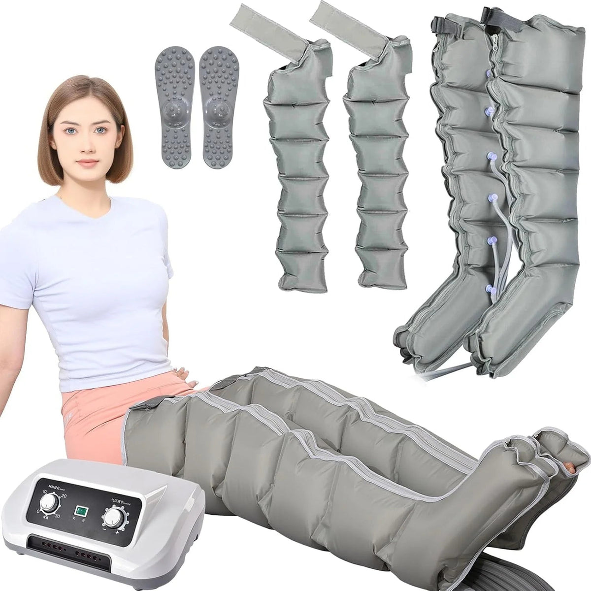 Generique 6-Chamber Pressotherapy Compression Device for Legs, Stomach and Arms - Model 1