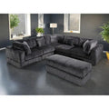 6-Piece Corduroy Upholstered L-Shaped Modular Sectional Sofa