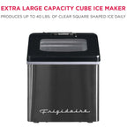 Frigidaire Countertop Clear Square Ice Maker, 40 lbs. Per Day - Stainless Steel