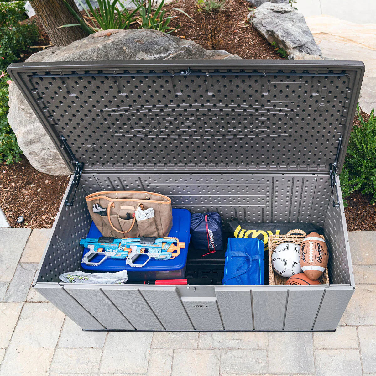 Lifetime Outdoor Storage Deck Box 568 Litre Grey Plastic - 60384U
