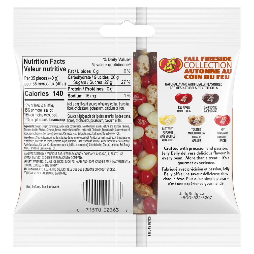 Jelly Belly Fall Fireside Jelly Bean Collection - 3.5 oz Bag - Gourmet Autumn Flavor Mix – Seasonal Candy Assortment