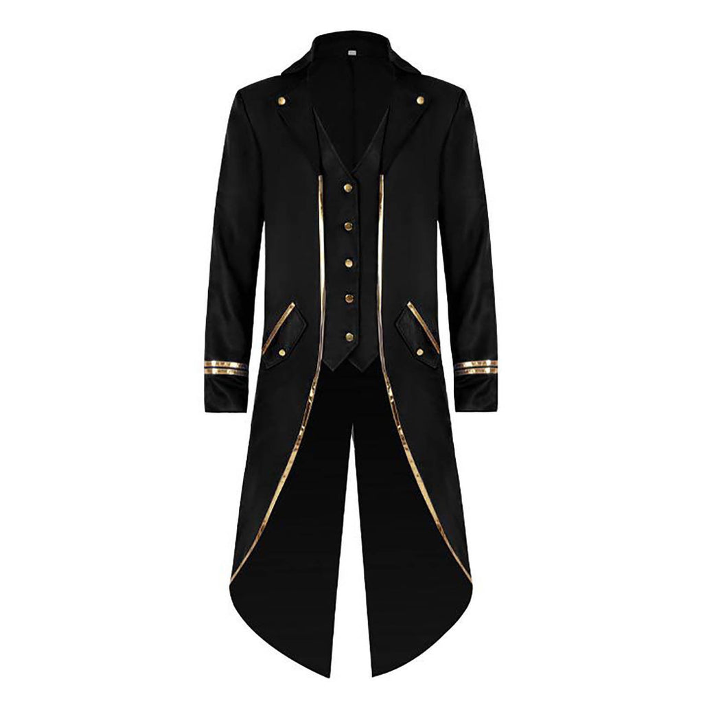 Men LYXSSBYX Mens Jackets Fall Fashion Halloween Men's Costume Men's Mid Length Retro Tuxedo Costume