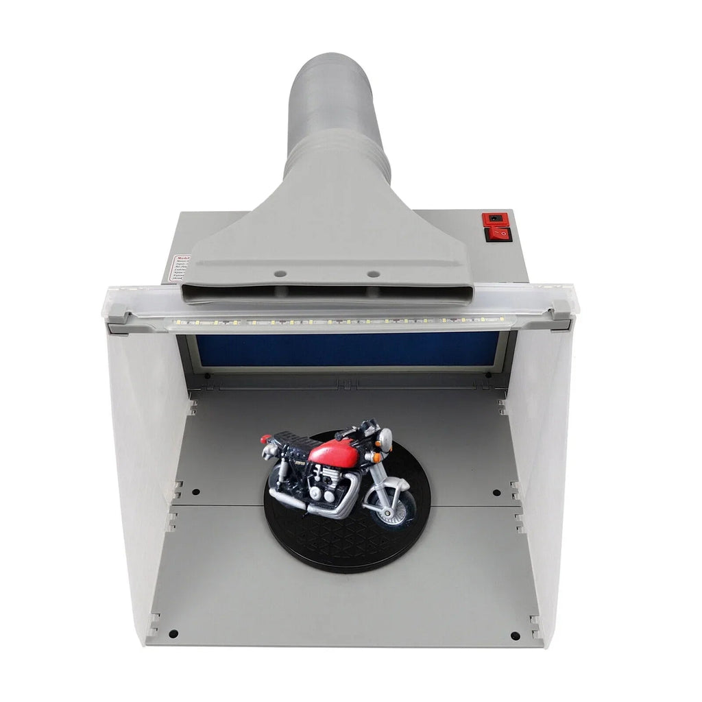 Airbrush Spray Booth Kit With LED Light, Filter Hose And Spray Guns For Model Painting