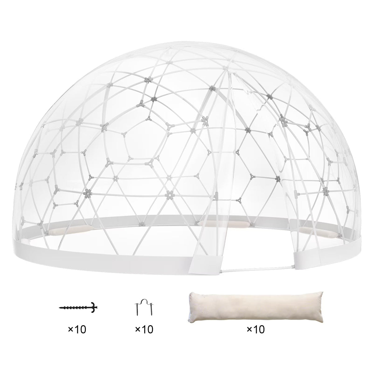 KFFKFF Outdoor Dome Tent, 9.5 Ft Clear PVC - GB-DOME-9.5