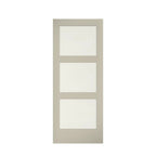 EightDoors 84 x 32 x 1-3/8 3-Lite Frosted Glass White Prefinished Solid Wood Core Interior Barn Door