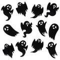 Paper Ghost Cutouts Decoration, Black, 12 Pieces, Halloween by Way To Celebrate