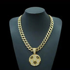13mm Football Pendant Necklace With 20in Cuban Link Chain And CZ