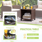 Devoko 3-Piece PE Rattan Patio Furniture Set With 2 Outdoor Chairs And Table, Brown - 26.8 x 25.2 x 29.5 inches