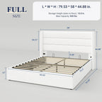 Allewie Queen Lift Up Storage Bed Frame With Wingback Headboard, Light Beige - 80.7 x 60.6 x 44.5 in