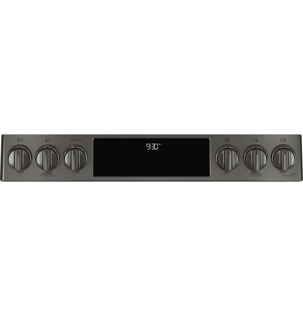 GE APPLIANCES Profile 30in Smart Slide-In Front-Control Gas Range, Black Stainless - PGS930BPTS