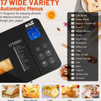 KBS 17-in-1 Stainless Steel Bread Machine, 710W, 2 lb - Dual Heaters