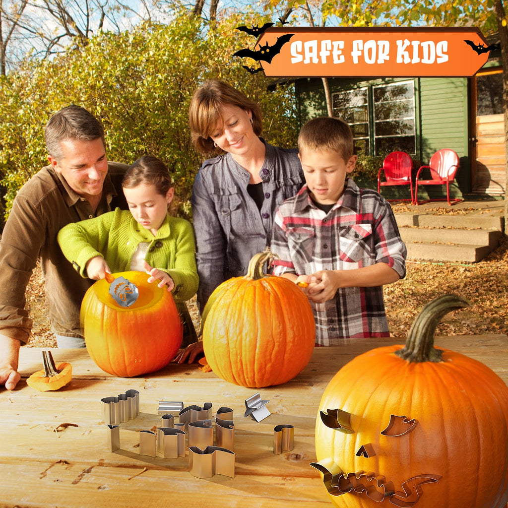 Gintenco Pumpkin Carving Tool & Kit, with Stainless Steel Molds, Decorating Kit 16pcs