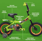 Jurassic World 12-inch Raptor Boys Bicycle With Training Wheels, Green And Orange