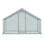 10 x 10 ft Metal Chicken Coop Walk-In Poultry Cage With Waterproof Cover