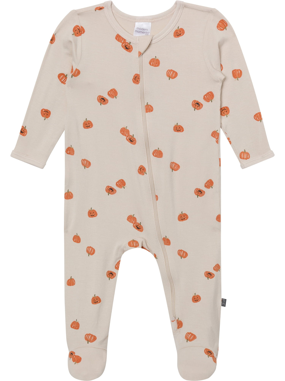 Modern Moments by Gerber Neutral Two-Way Zip Halloween Viscose Sleep ´N Play Footed Pajama, Sizes Newborn - 6/9 Months