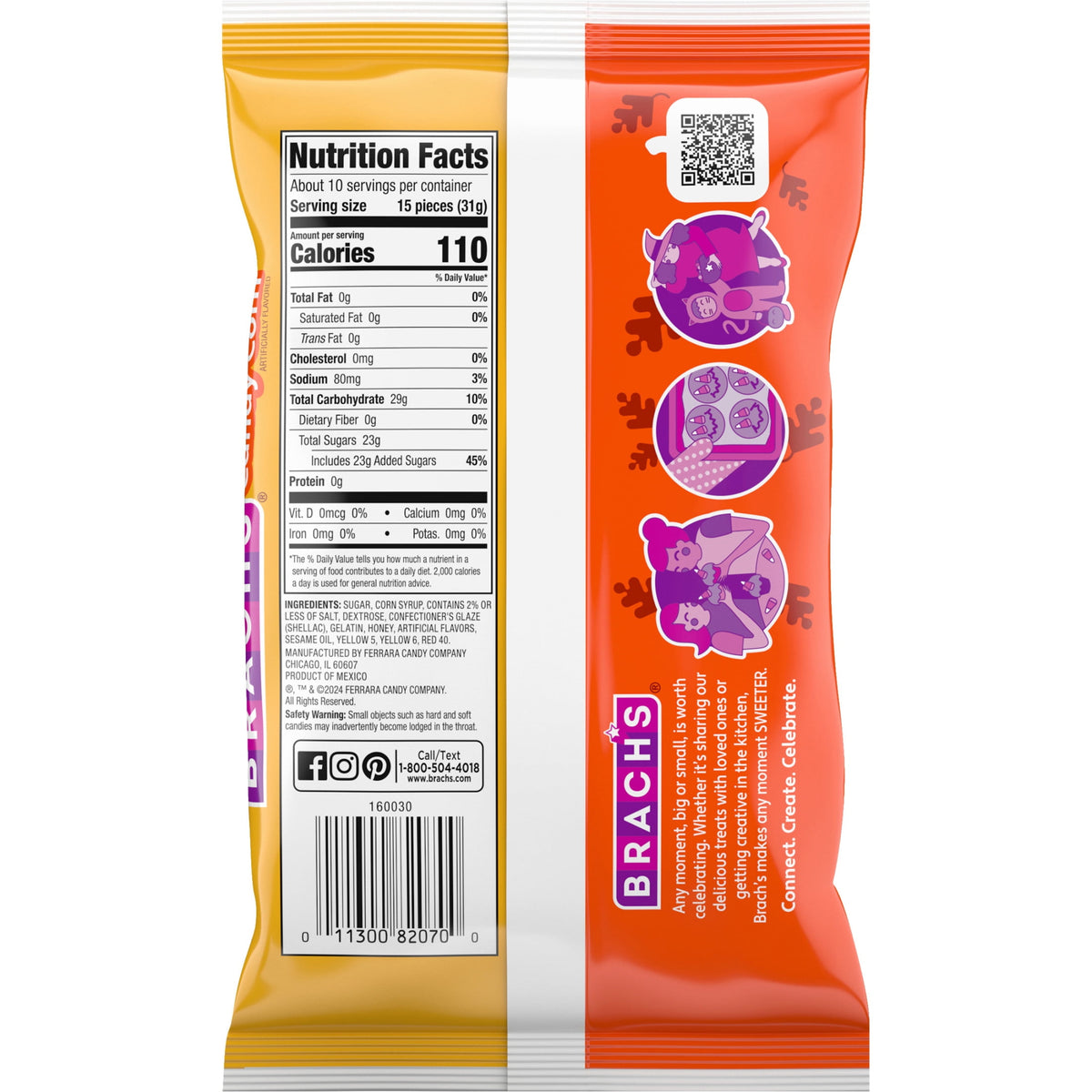 Brach's Classic Candy Corn, Halloween Candy, Classic Fall Treats, 11 Ounce Bag