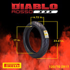 Pirelli Diablo Rosso III 120/70ZR17 Front And 240/45 ZR17 Rear Tires With Keychain