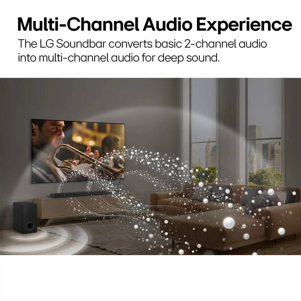 5.1.1-Channel Home Theater Soundbar With Wireless Subwoofer And Rear Speakers - Dolby Atmos, Black
