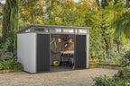 Keter Artisan 11x7 Modern Resin Outdoor Storage Shed Kit - Grey & Black