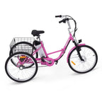 Adult Electric Tricycle - 7-Speed Folding E-Trike, 24in Wheels, 36V 10Ah Removable Battery, 250W Motor, 330-Lb Load Capacity