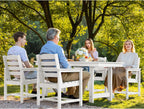 SERWALL 7-Piece HDPE Patio Dining Set, Aruba, 66.9in D x 32.2in W x 29.1in H