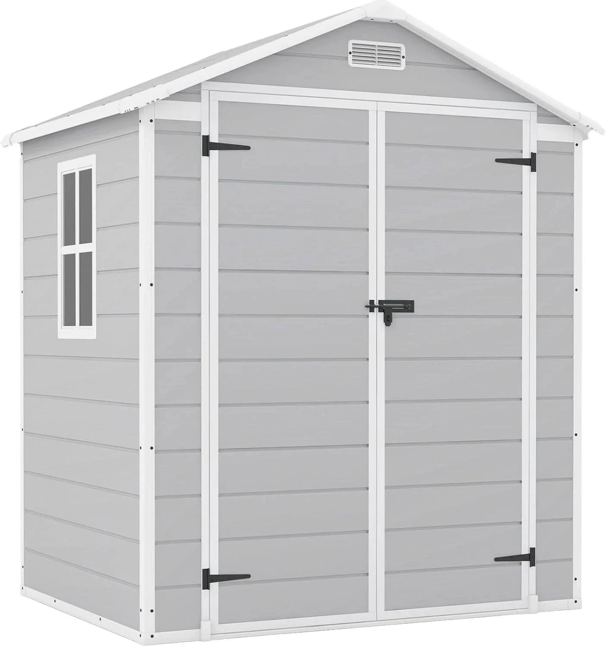 Patiowell 6x4 FT Resin Outdoor Storage Shed With Floor - Light Gray