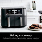 Ninja Foodi 10 QT 6-in-1 DualZone Smart XL Air Fryer, 2 Independent 5 QT Baskets, Grey - DZ550