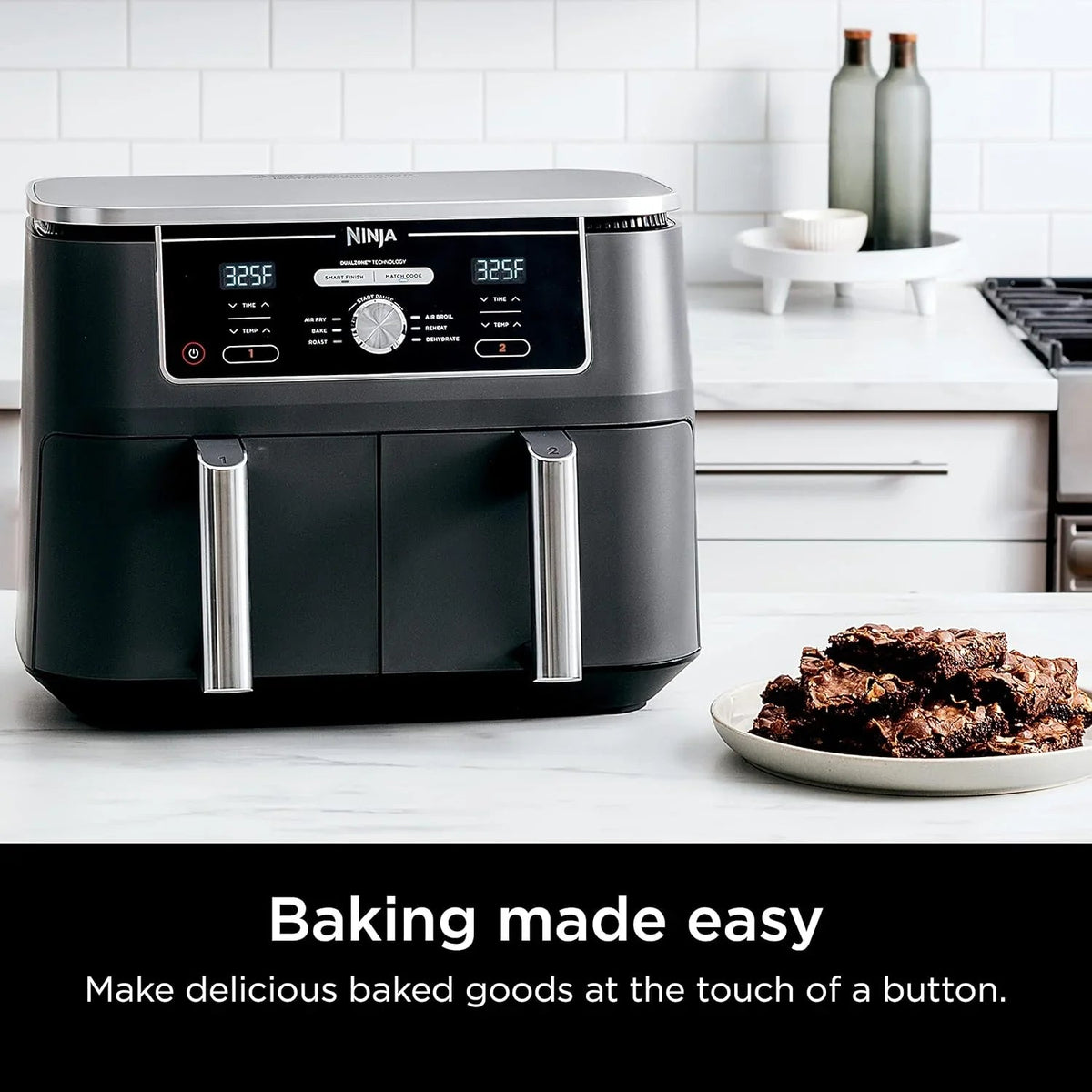 Ninja Foodi 10 QT 6-in-1 DualZone Smart XL Air Fryer, 2 Independent 5 QT Baskets, Grey - DZ550