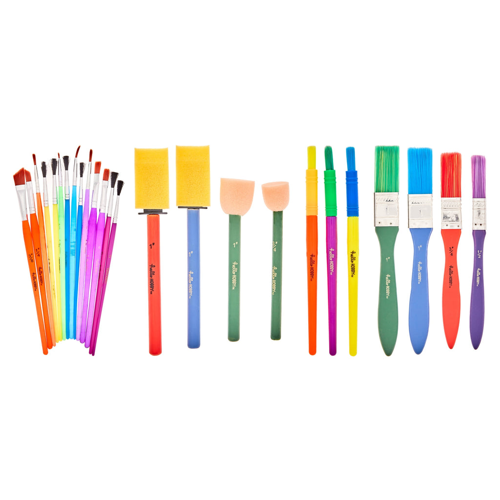 Hello Hobby Assorted Paint Brushes, 25 Count