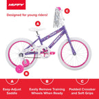 Huffy Sea Star 18in Kids Bicycle, Purple, Ages 4+, Training Wheels, Single-Speed
