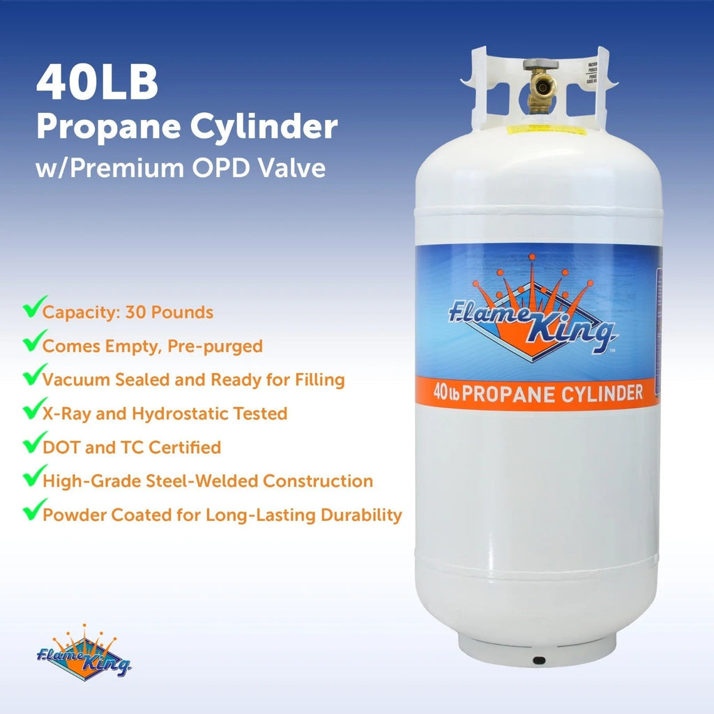 Flame King Steel Propane Tank 40 LB With OPD Valve